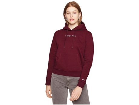 Sudadera de Mujer TOMMY JEANS Tjw Reg Serif Linear Rojo (XL)