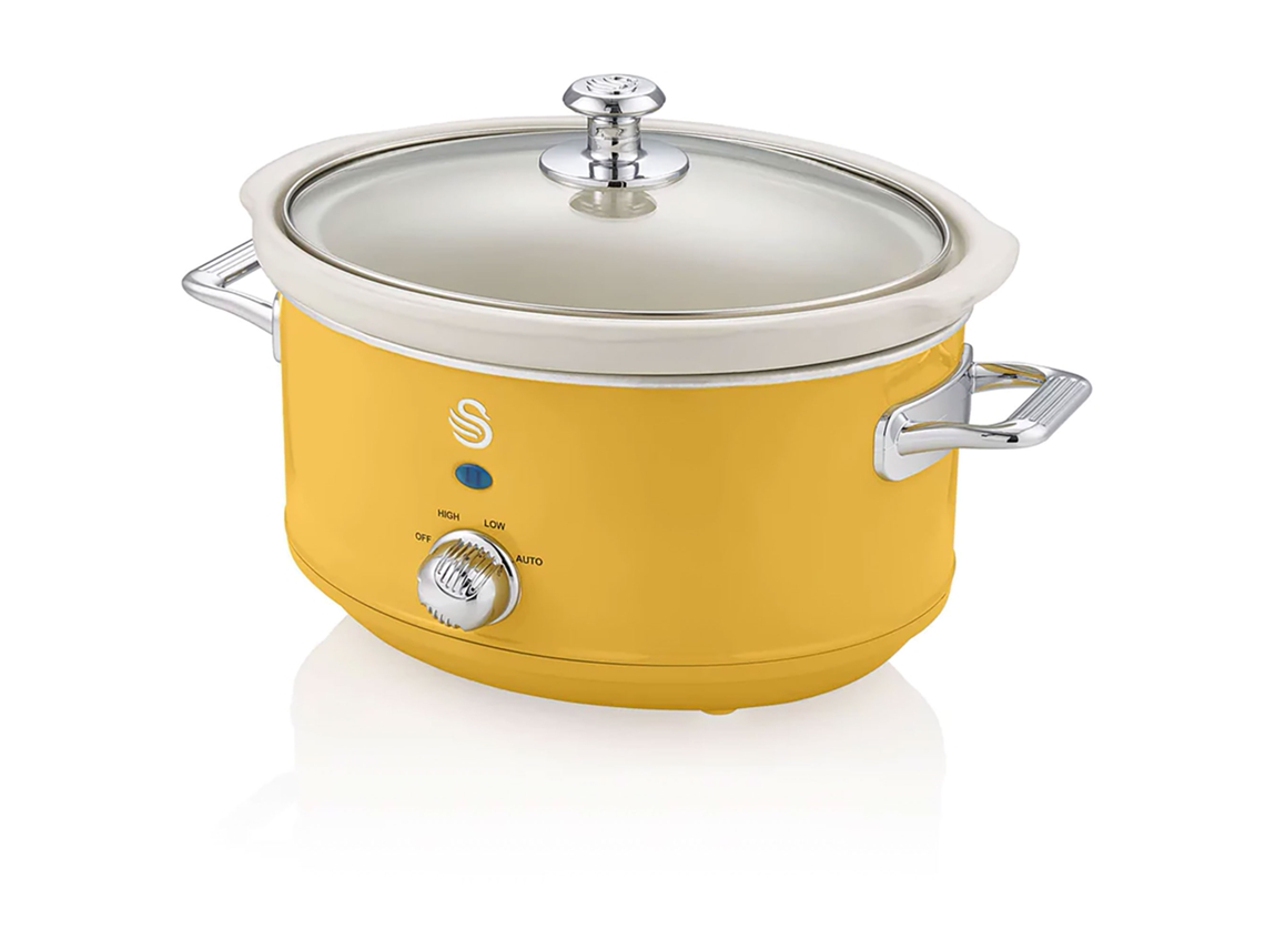 Slow Cooker SWAN 3,5L (33,2 x 22 x 26,5 cm - Ceramico- Amarillo)