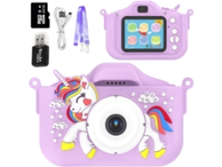 Cámara infantil Gertiz Unicorn de 4800 W con doble cámara para niños de 3 a 8 años, 64 g, color morado