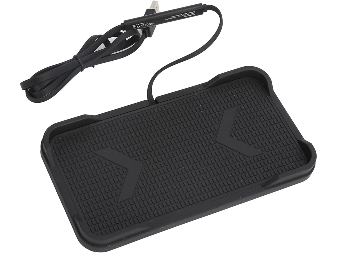 Cargador Inalámbrico Qi Para Coche, Carga Rápida Y Alfombrilla Antideslizante.