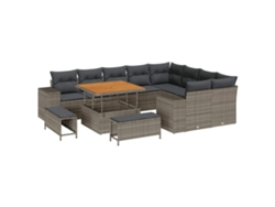 Maison Exclusive - Conjunto De Sofá De Jardín Con Cojín Con Almohada 12 Pcs Gris