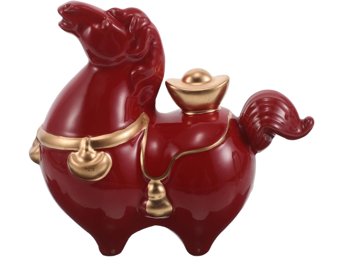 Figura Caballo Chino Cerámica Decoración Oficina Adorno Nuevo Lunar Atrae Riqueza Buena Suerte Estilo