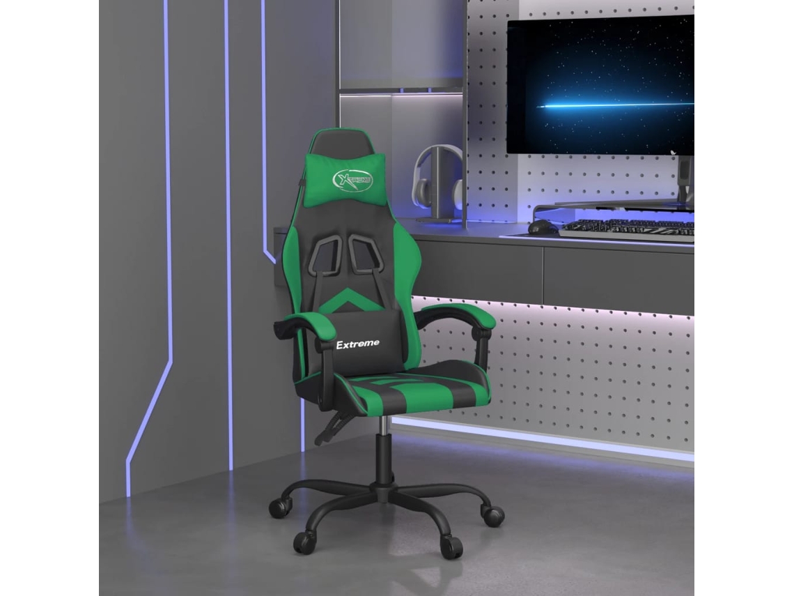 VIDAXL Silla Gaming Cuero Sintético Negro Y Verde