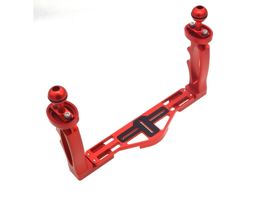 Plataforma estabilizadora de bandeja de aleación de aluminio para carcasa de cámara subacuática Soporte de bandeja de buceo para teléfonos inteligentes GoPro DSLR rojo