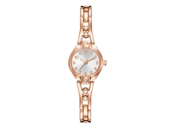 Reloj De Pulsera De Cuarzo Para Mujer Con Esfera Redonda Y Brazalete De Oro Rosa.