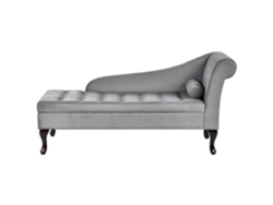 Chaise longue BELIANI Pessac de Terciopelo Gris 133x62x71