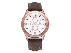 Reloj De Cuarzo Informal Para Hombre Con Correa De Piel Sintética Marrón.