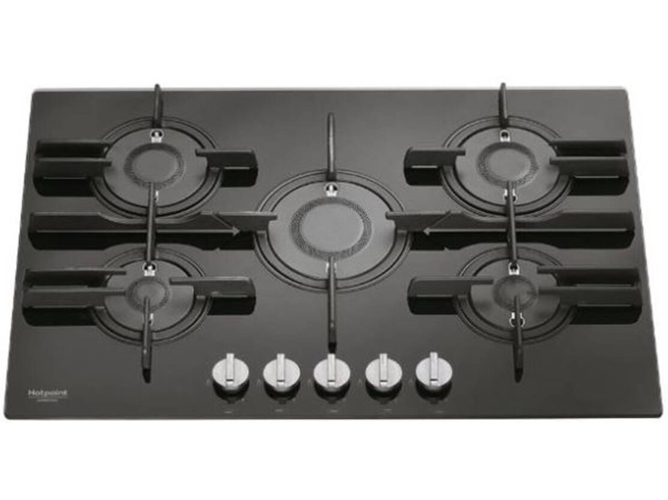 Placa de Gas HOTPOINT FTGHG 751 D HA BK (Gas Natural - 75 cm - Negro)