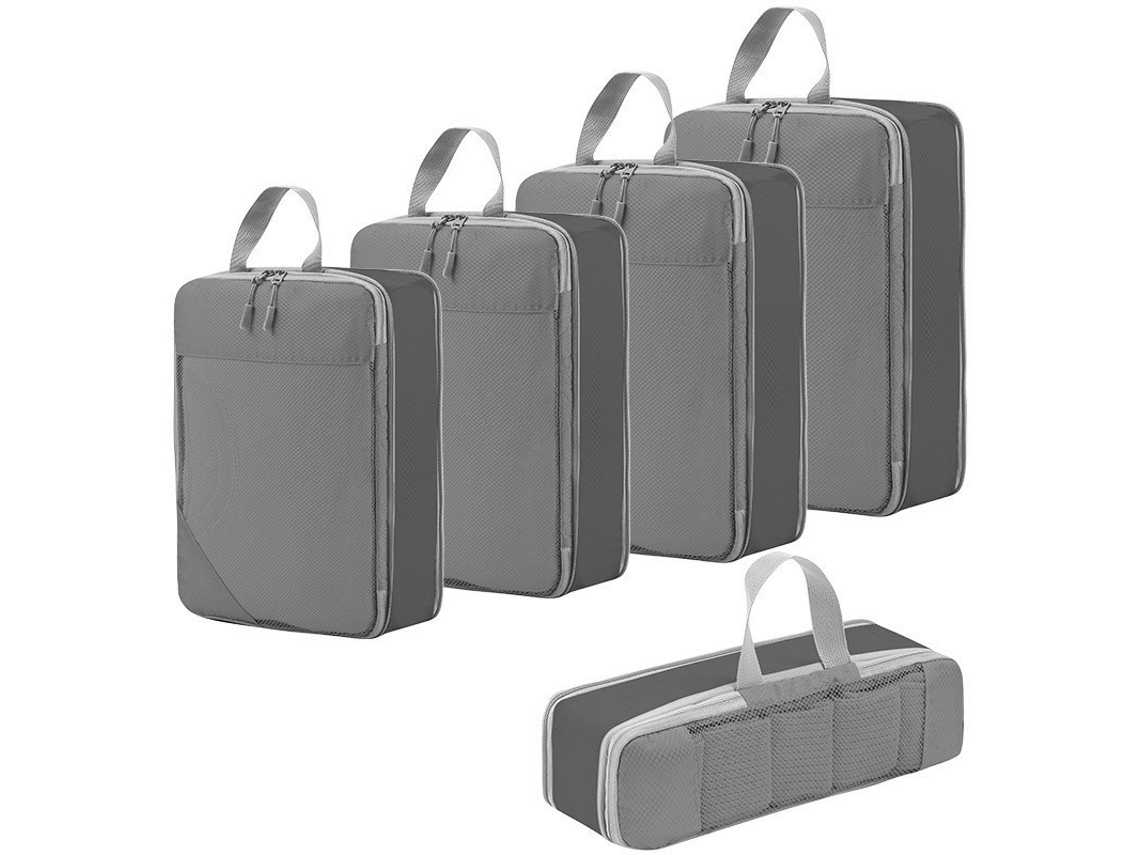 Juego De Organización De Clasificación De Ropa De 5 Piezas, Cubos De Embalaje De Compresión Para Viajes Que Ahorran Espacio CHRUI Grey