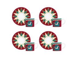 Juego de tazas de café Bialetti Winter Wonderland (porcelana turquesa, 80 ml)