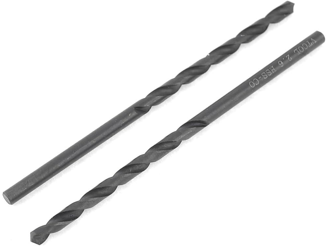 Broca espiral de acero de alta velocidad con punta dividida, 2,6 mm de diámetro y 64 mm de longitud, 2 unidades CHABERLU