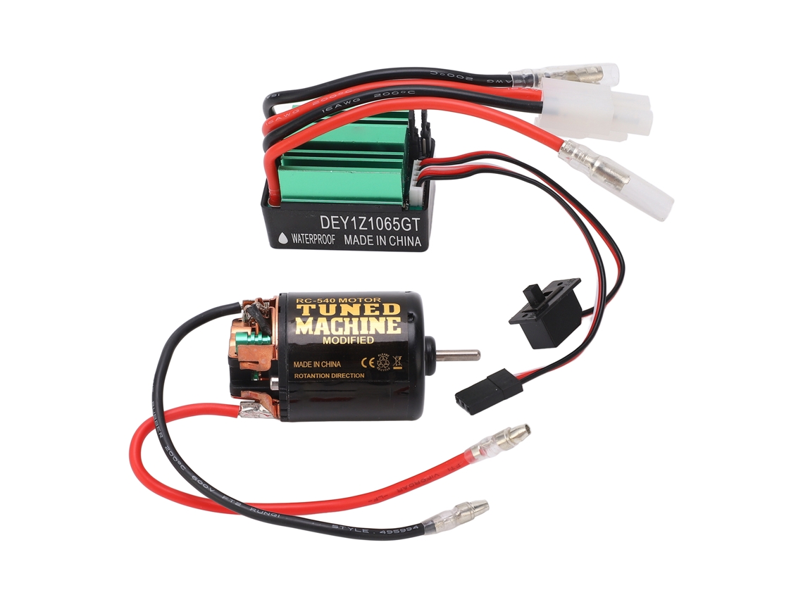 Motor De Escobillas 540 Con Esc De 65 A, Protección Contra Sobrecalentamiento, Alto Par, Piezas Para Coches Rc, 35t, Negro Y Verde