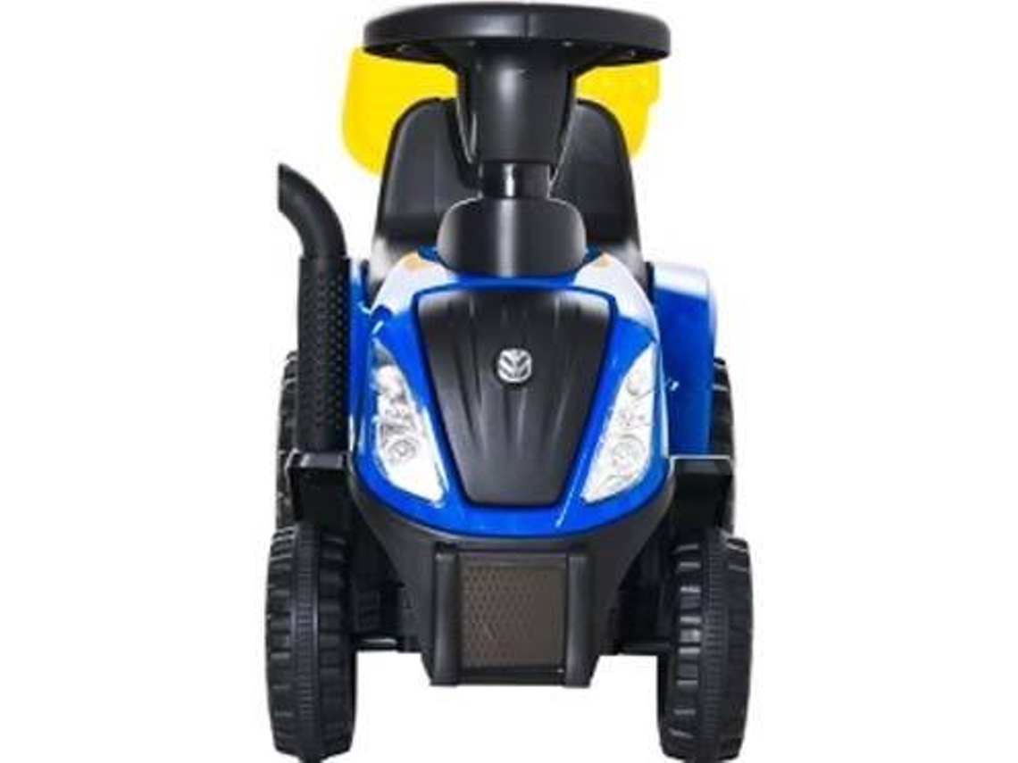 DEVESSPORT Correpasillos Tractor Azul con Remolque | Incluye Pala, Volante Giratorio y Espacio de Carga – para Niños Desde 1 Meses