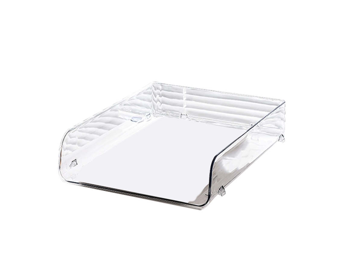 Caja Apilable Transparente Para Guardar Papel Tamaño A4, Organizador De Documentos De Oficina, 26,5 X 33 X 7,5 Cm.