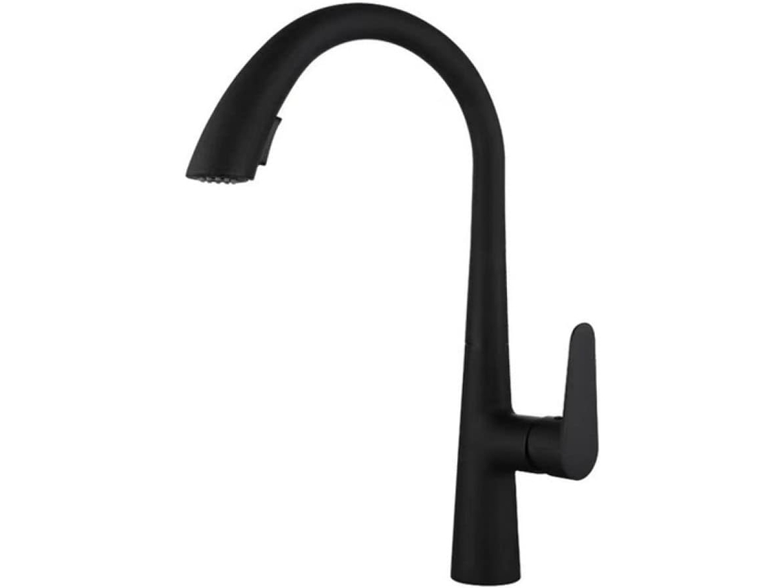 Grifo De Cocina Extraíble De 60 Cm En Color Gris Plomo Con Agua Fría Y Caliente Y Fregadero Giratorio.