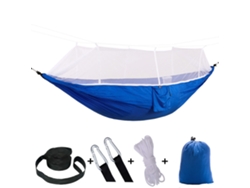 Hamaca De Descanso Chrui Con Mosquitera, 260 X 140 Cm (red Azul Y Blanca)