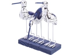 Figuras Madera Marinas Azules 3 Piezas Decoración Elegante Fiestas Adorno Estar Aves Chic Mesa Sala