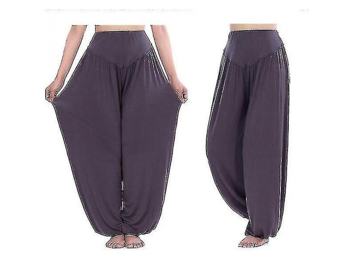 2026-pantalones Yoga Harem Para Mujer Baggy Aladdin Bloomers De Algodón Ligero Fxc 2xl Gris Oscuro