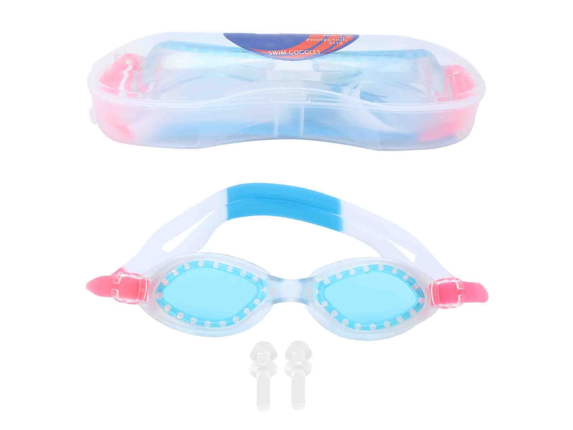 Gafas De Natación Impermeables Antivaho Con Estuche, Tapones Para Los Oídos Y Manual De Instrucciones - Azul
