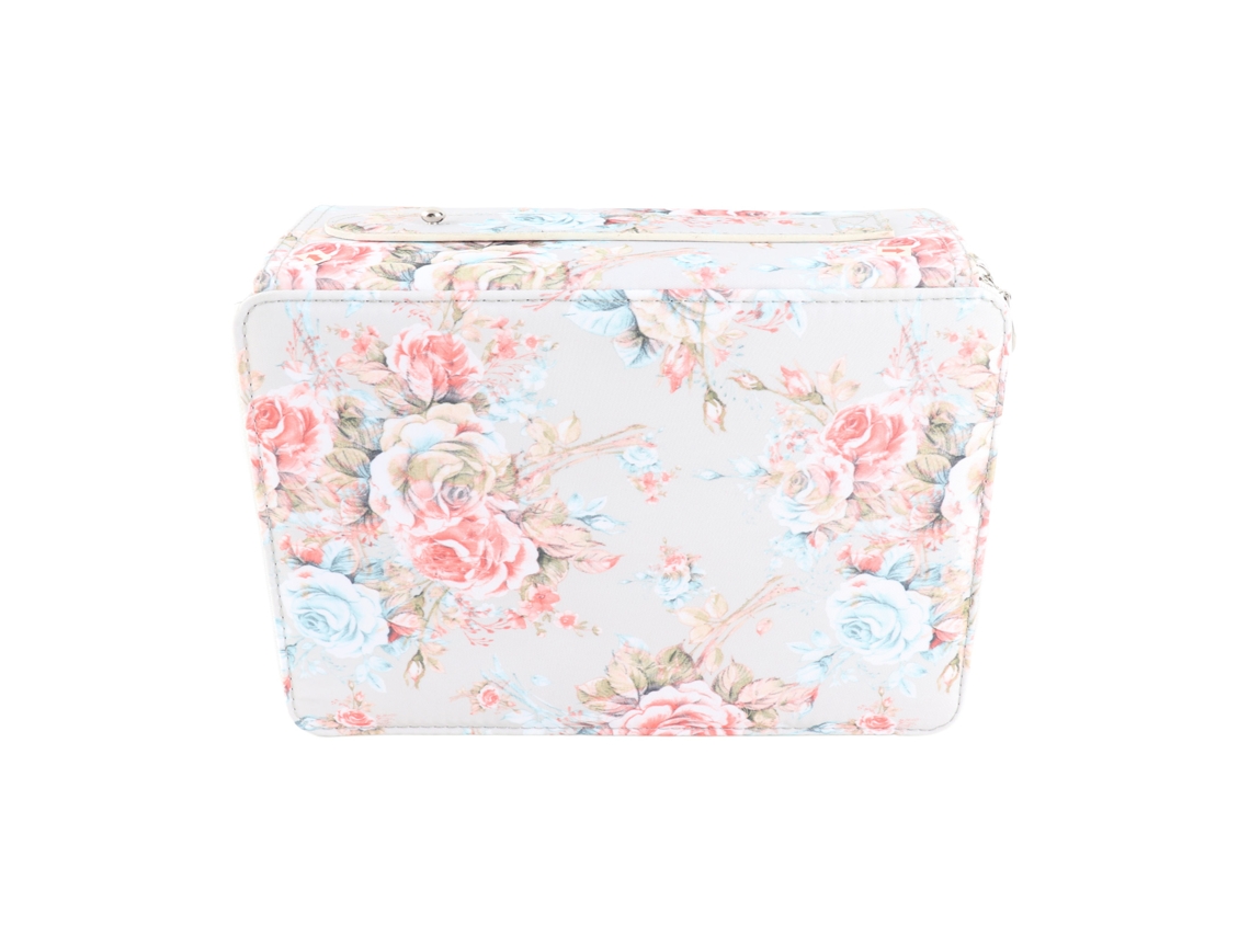 Estuche para lápices con estampado rosa, 252 espacios, portátil, multicubiertas, cremallera