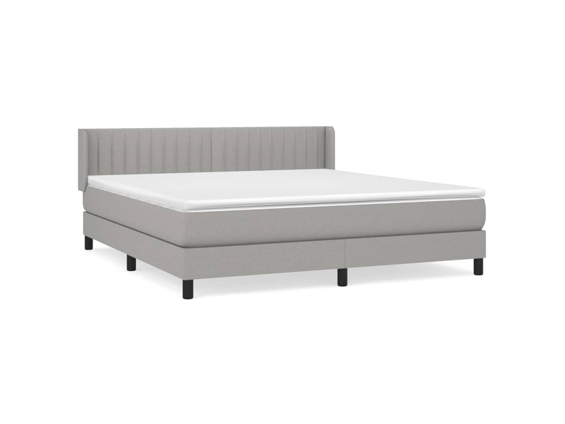 Maison Exclusive - Cama Box Spring Con Colchón Tela Gris Claro 160x200 Cm