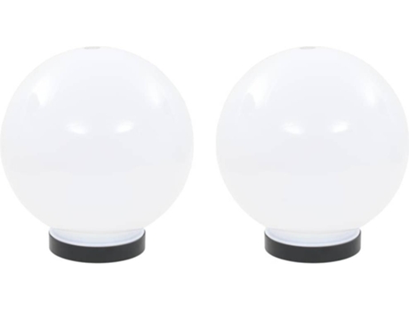 vidaXL Juego de lámparas de bola LED 2 piezas esféricas 20 cm PMMA