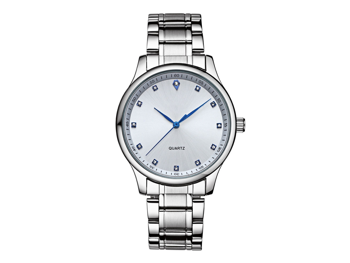 Reloj De Pulsera De Acero Inoxidable Estilo Fashion Analógico De Cuarzo Impermeable (blanco)