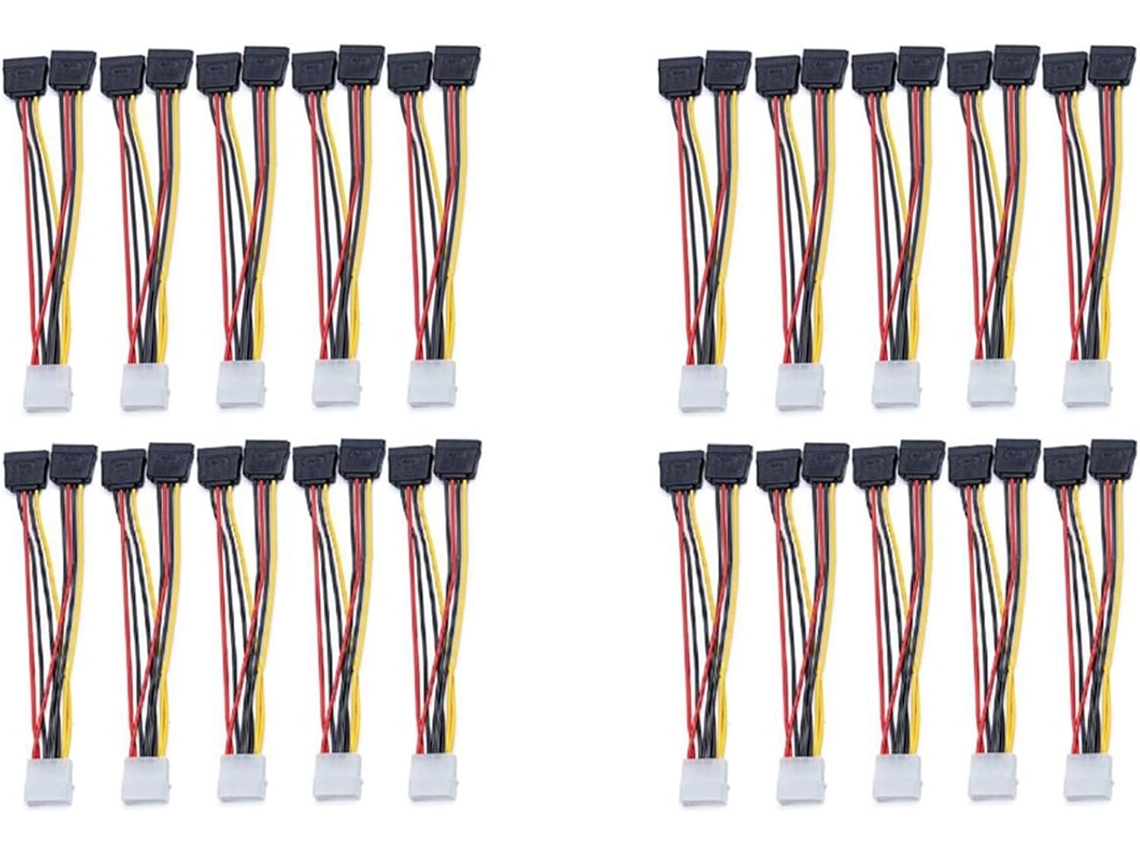20 Adaptadores Para Portátil De 4 Pines Ide A 2 Puertos Serie Sata (en Forma De Y)
