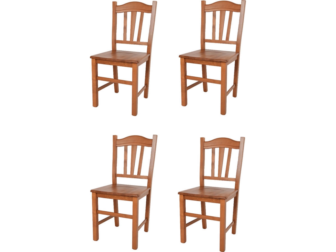 Conjunto de 4 Cadeiras T M C S Silvana (Castanho Cerejeira - 94x45x51 cm - Madeira)
