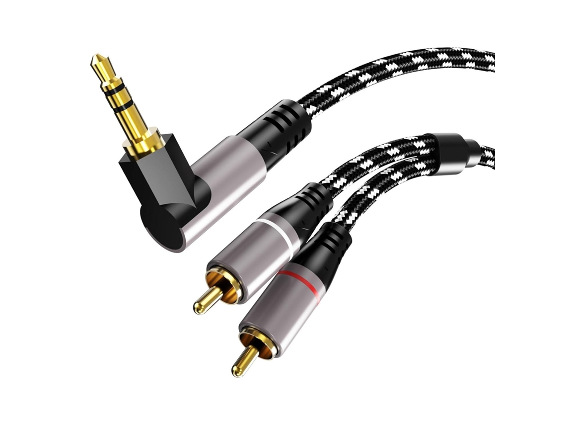 Cable Transparente Trenzado De Alta Fidelidad De 3,5 Mm A 2rca Para Sistemas De Cine En Casa.