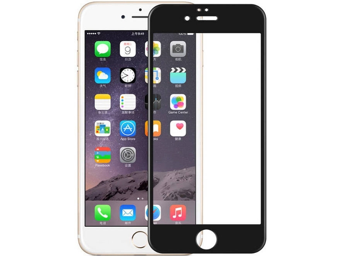 Protector de Cristal Templado Apple iPhone 6 Plus 5D Full Cover Negro