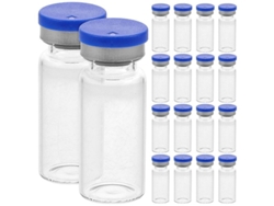 20 Frascos Vidrio Estériles Con Tapa Transparente Para Análisis Espacio Libre