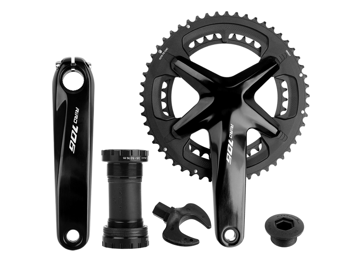 Juego de bielas para bicicleta de carretera Riro 2x11/12v 110bcd 50/34t 53/39tvayotoy