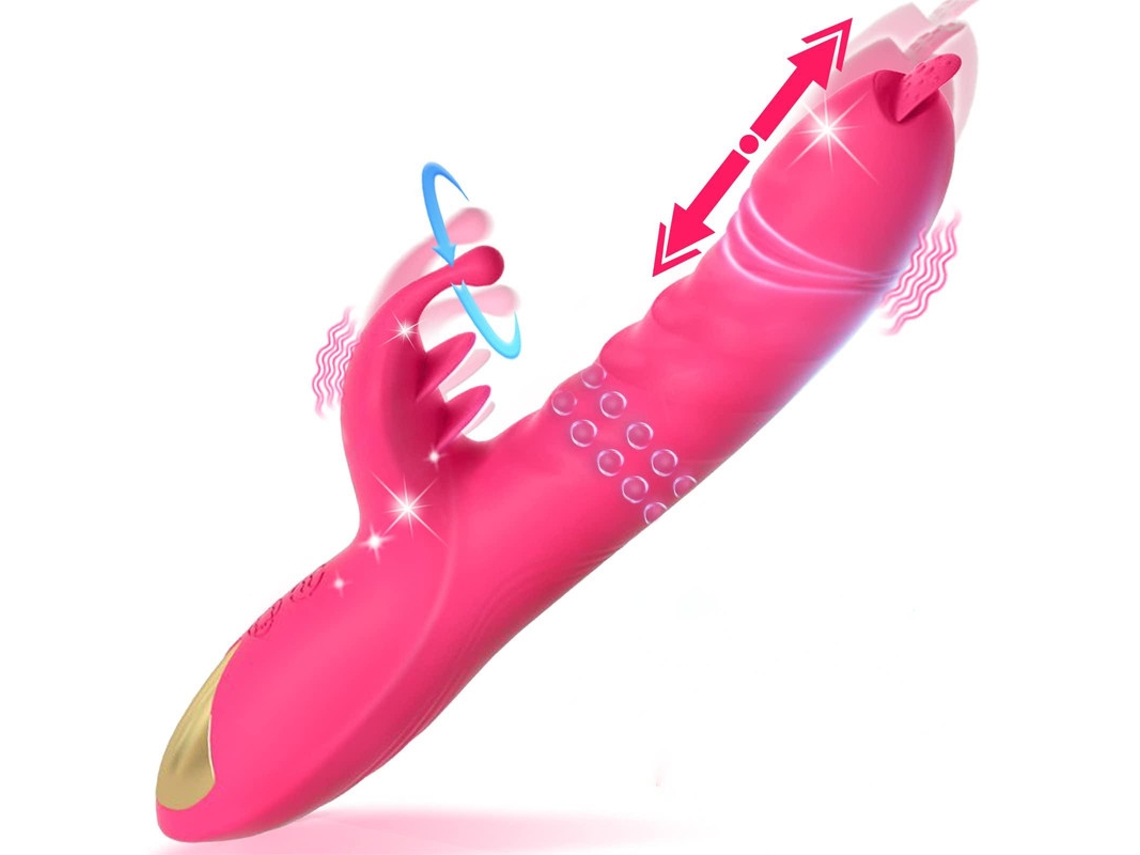 Vibrador De Masaje Telescpico Para Lamer La Lengua De Mltiples Frecuencias Para Mujeres (rojo Rosa)