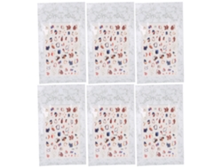 6pcs Adesivo De Arte De Unha Com Padrões Exquisitos Ferramenta Diy De Unha Moda Decalque Para Manicure