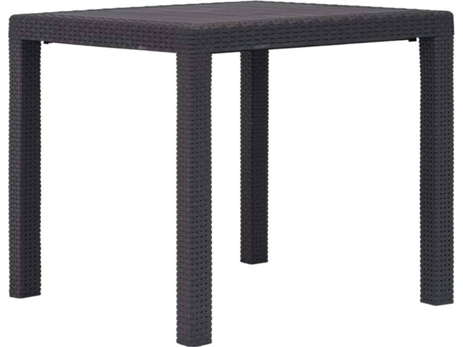 Mesa Jardin VIDAXL Marrón Plástico (79x79x72 cm)