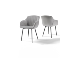 Sillas De Comedor Goeurvant 711(pack De 2, Gris Claro, Terciopelo)