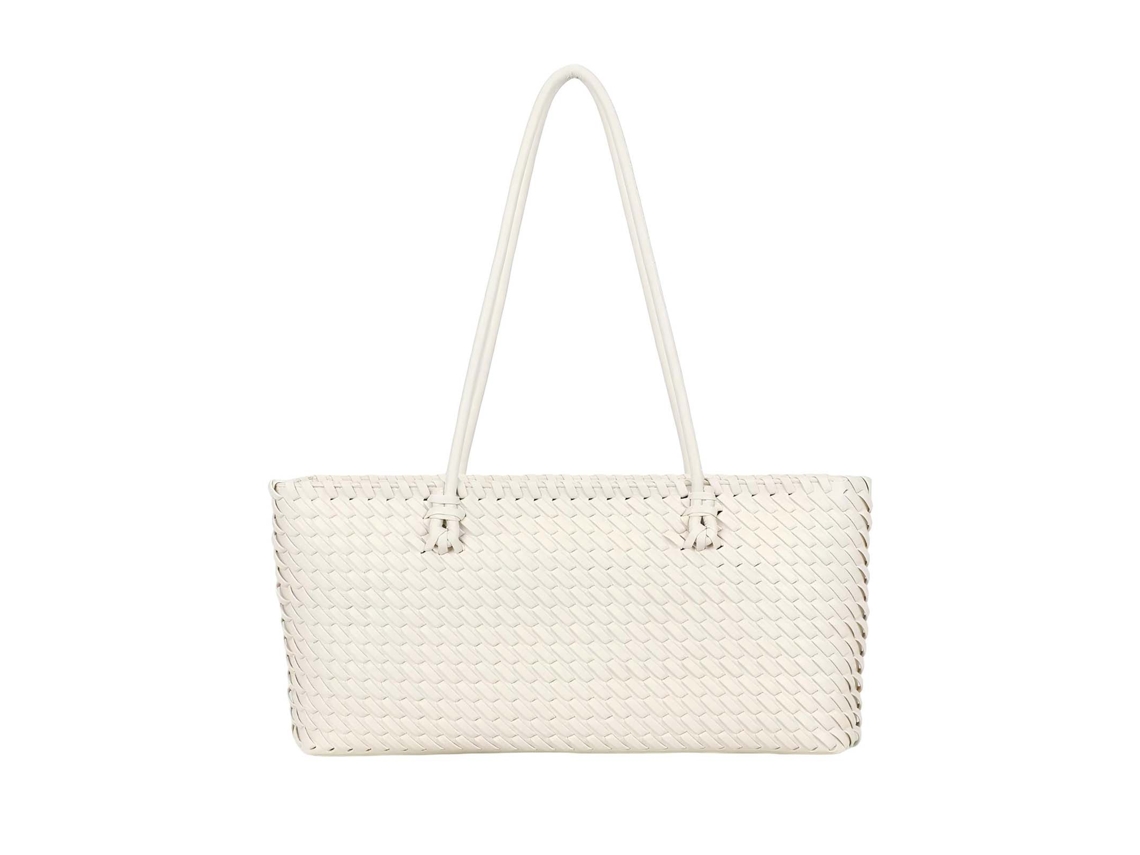 Bolso Tote Trenzado Para Mujer Efecto Piel Con Doble Asa Larga