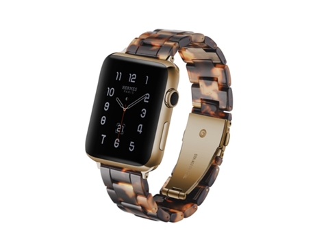 Correa de reloj de resina de moda simple para Apple Watch Series 5 y 4 de 40 mm y Series 3, 2 y 1 de 38 mm (concha de tortuga)