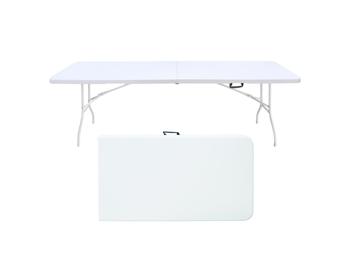 Mesa Plegable,portátil,244cm,soporte 135kg,multiusos,camping Picnic,blanco