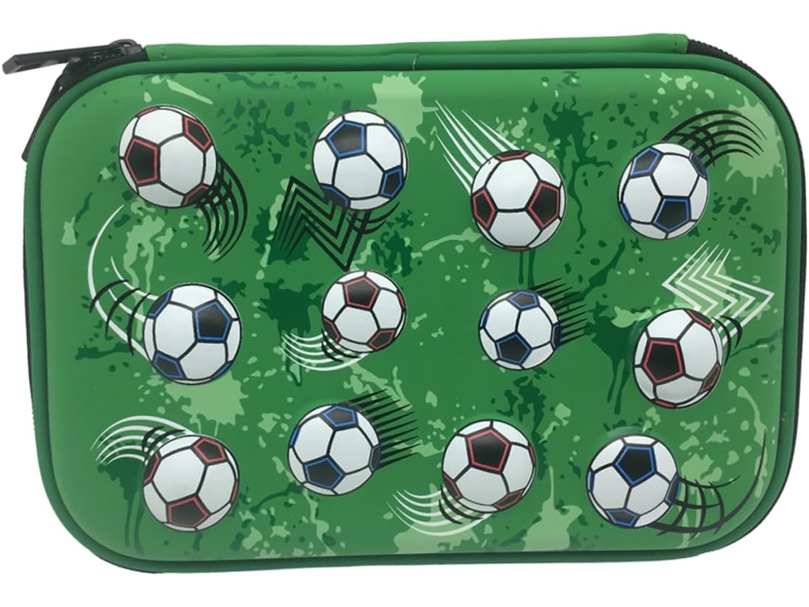 Caja de almacenamiento multifuncional, estuche de maquillaje, balón de fútbol y material escolar.