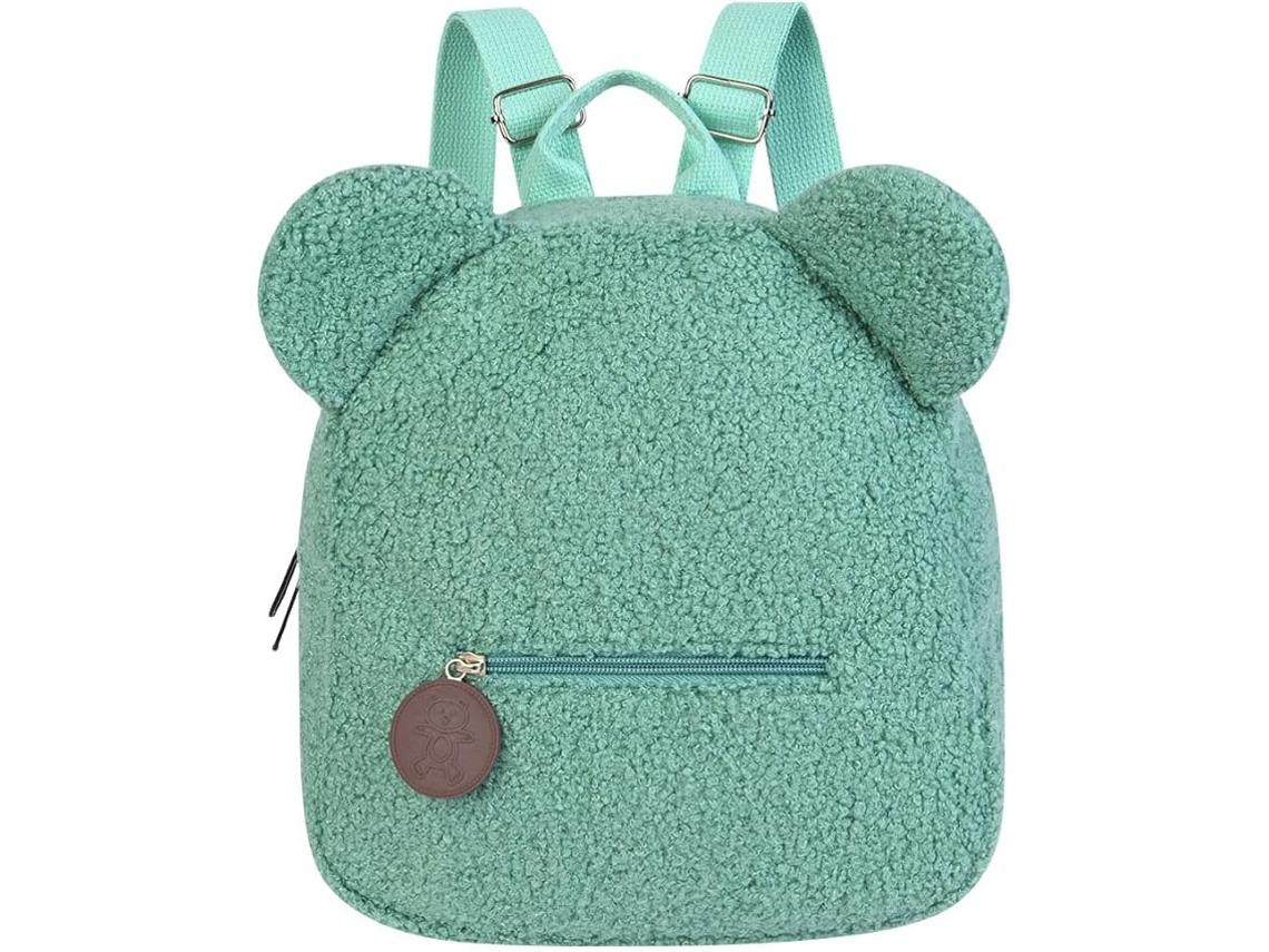Mini Mochila Peluda Para Niños, Verde