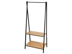 Perchero de Madera y Acero 2 Estantes 64X40X150 Cm MAX HOME