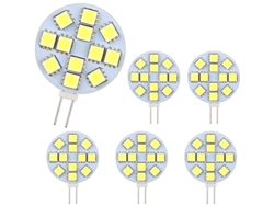 Bombilla Led G4 De 2w, 12-24v, 6000k, 200lm, Equivalente A Una Bombilla Halógena De 20w, Paquete De 6 Unidades, No Regulable.