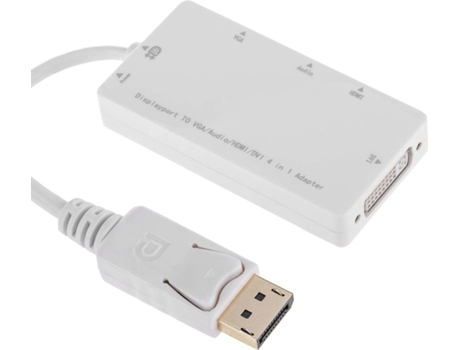 Adaptador CABLEMATIC DisplayPort para VGA DVI HDMI (Blanco)