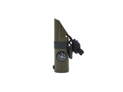 Silbato de supervivencia multifuncional 7 en 1 con brújula y lupa, herramienta ecológica para aventuras al aire libre, Tommy01