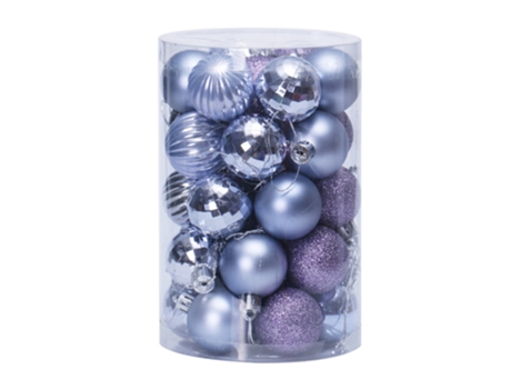 34 piezas de 4 cm de adornos de bolas de Navidad inastillables para la decoración del árbol de Navidad, lavanda púrpura