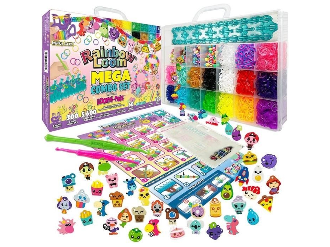Kit para hacer pulseras Rainbow Loom con 5600 gomas elásticas, dijes y cuentas BANDAI NAMCO
