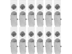 300 unidades de portatarjetas de identificación, tarjeteros y clips para credenciales. SFUSHOS
