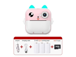 Máquina de fotos instantáneas Yizhood de 16 GB para niños, 2,4 pulgadas, con papel de impresión rosa para niños